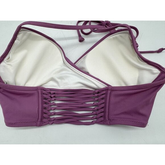 Victoria's Secret Pink Mauve Halter Bikini Top Size M Ruched Sexy Back Beach - Picture 10 of 10